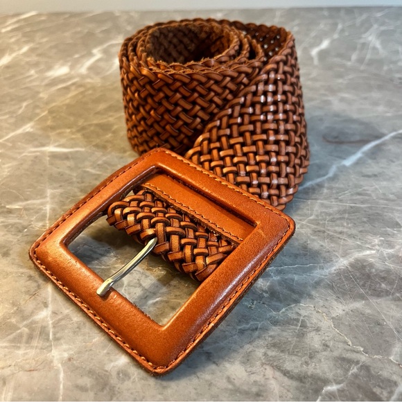 Banana Republic Wide Woven Braided Leather Belt - Picture 2 of 10